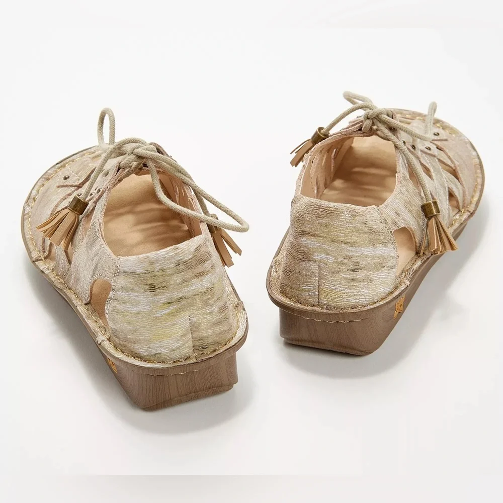 Alegría Sand Valerie Gladiator Lace Up Leather Sandals Size 39/9 - Picture 2 of 12